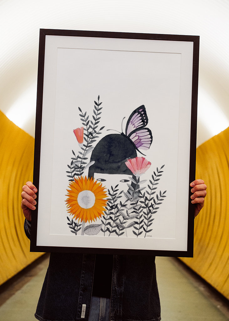 girl with a butterfly