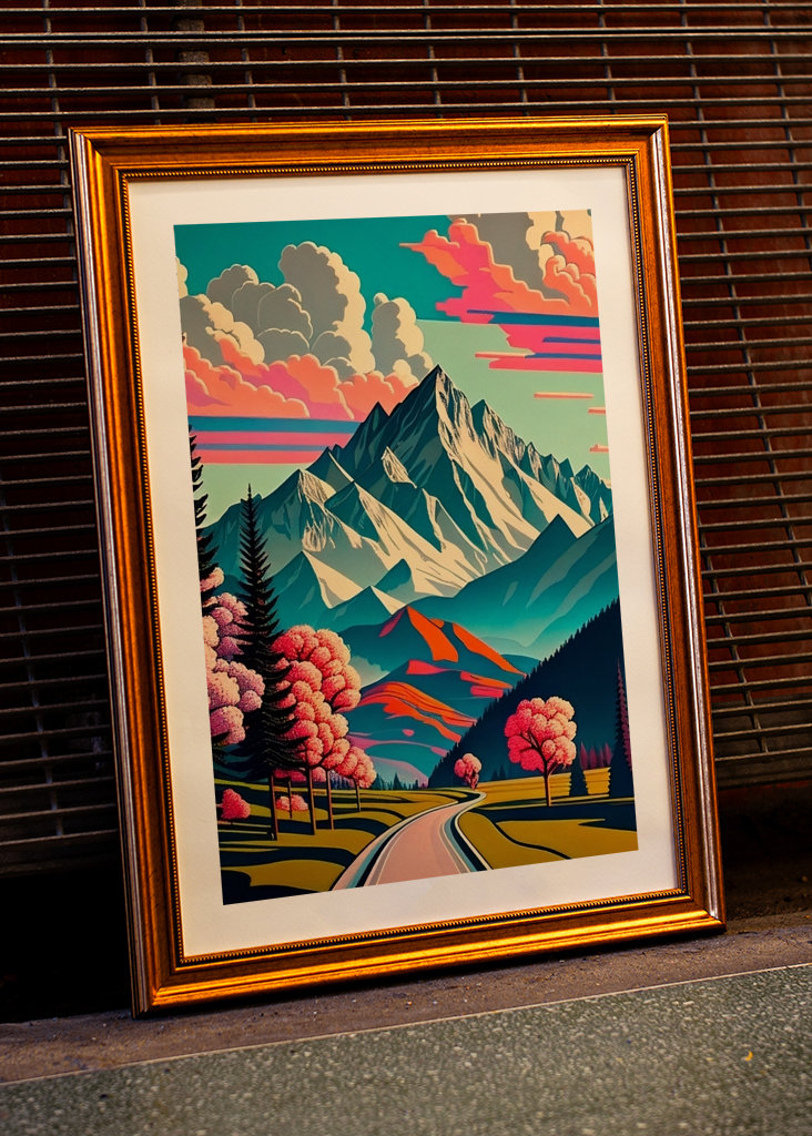 Výhled na Alpy - Pop Art