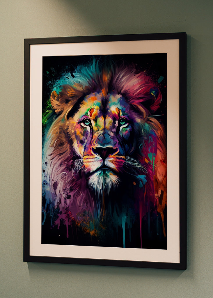 Lion coloré - Peinture