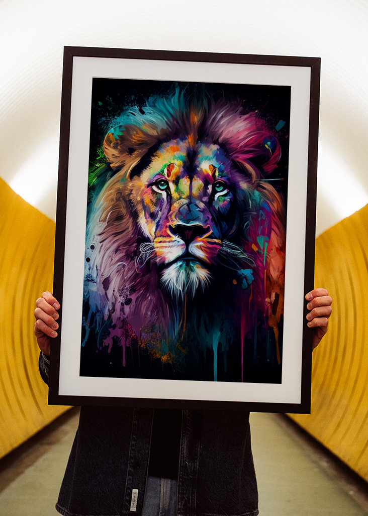 Lion coloré - Peinture