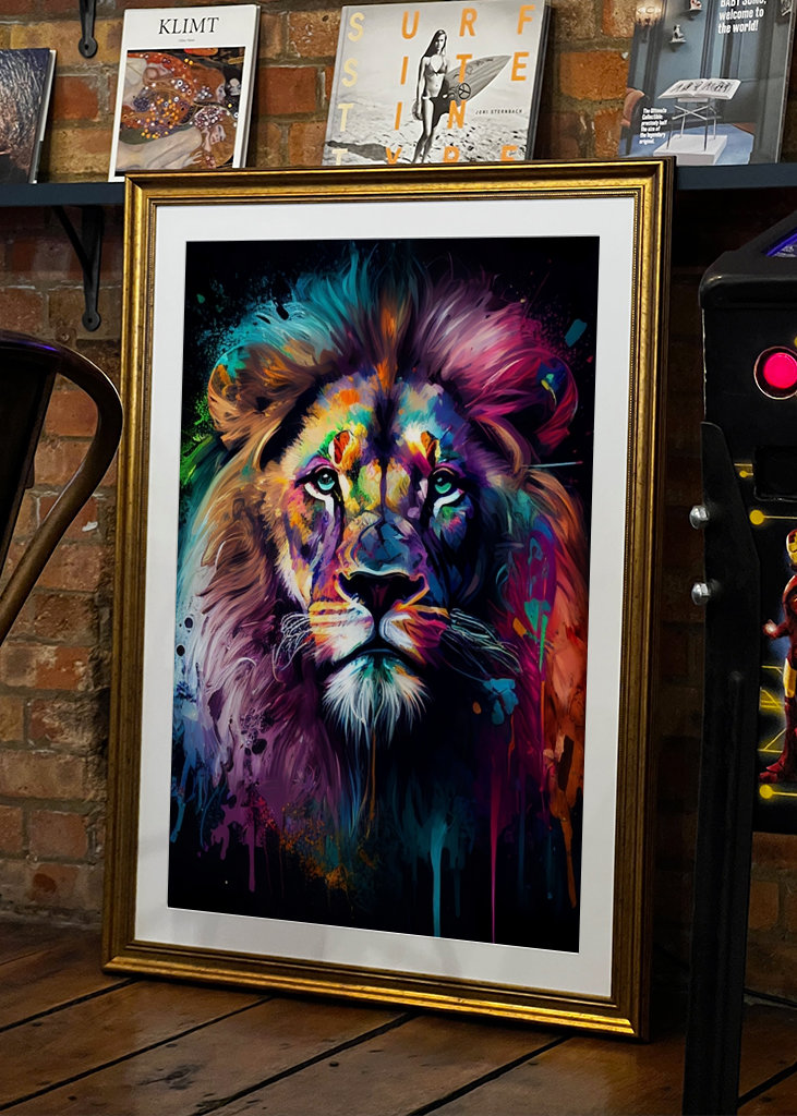 Lion coloré - Peinture