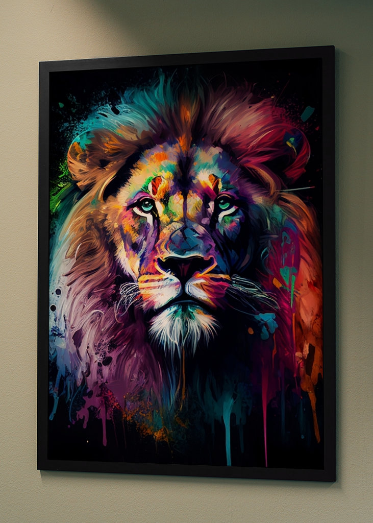 Lion coloré - Peinture