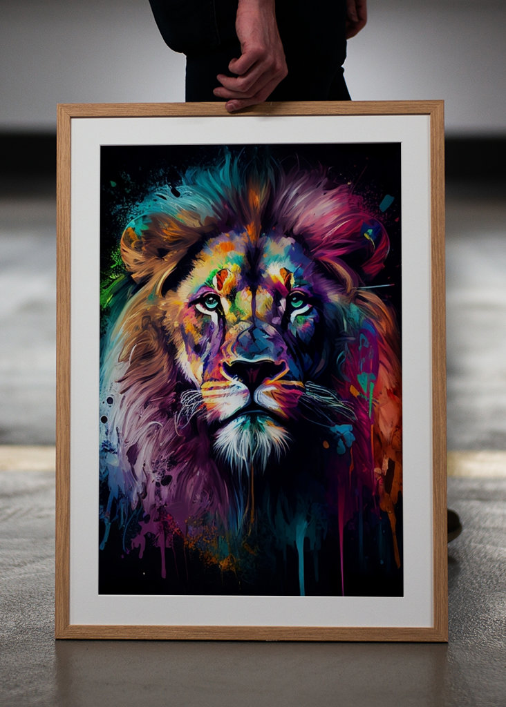 Lion coloré - Peinture