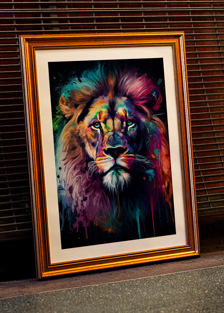 Lion coloré - Peinture
