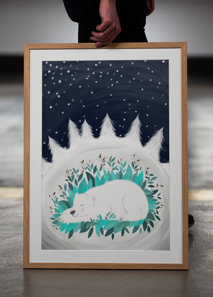 Ours polaire en hibernation