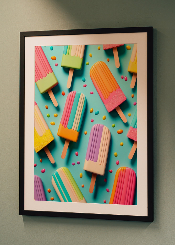 Buntes Eis am Stiel Poster von drdigitaldesign | Printler