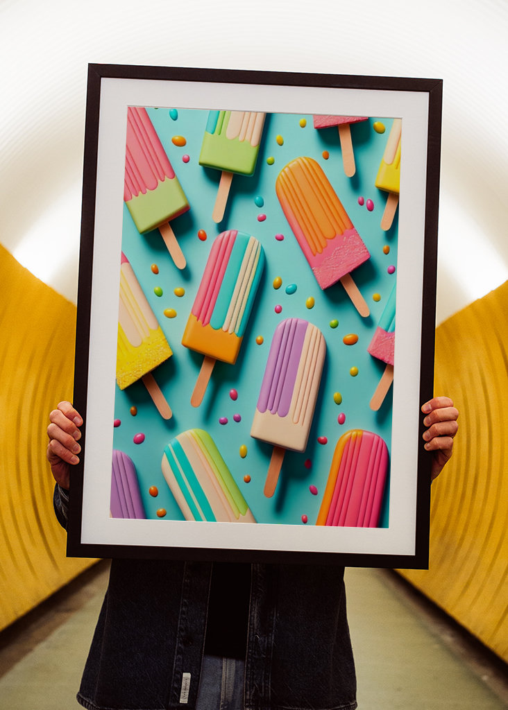 Buntes Eis am Stiel Poster von drdigitaldesign | Printler