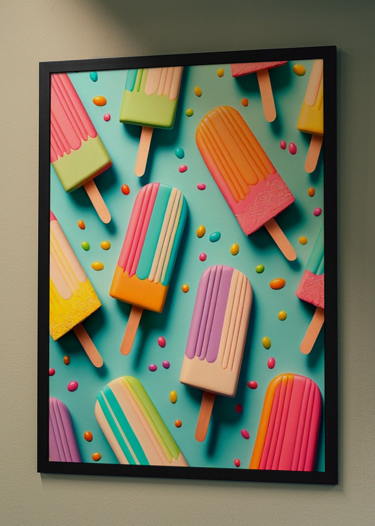 Buntes Eis am Stiel Poster von drdigitaldesign | Printler