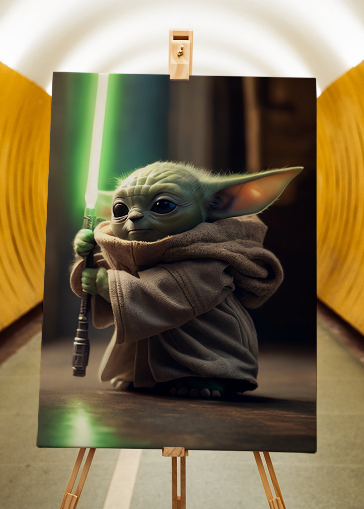 Baby Yoda with Lightsaber