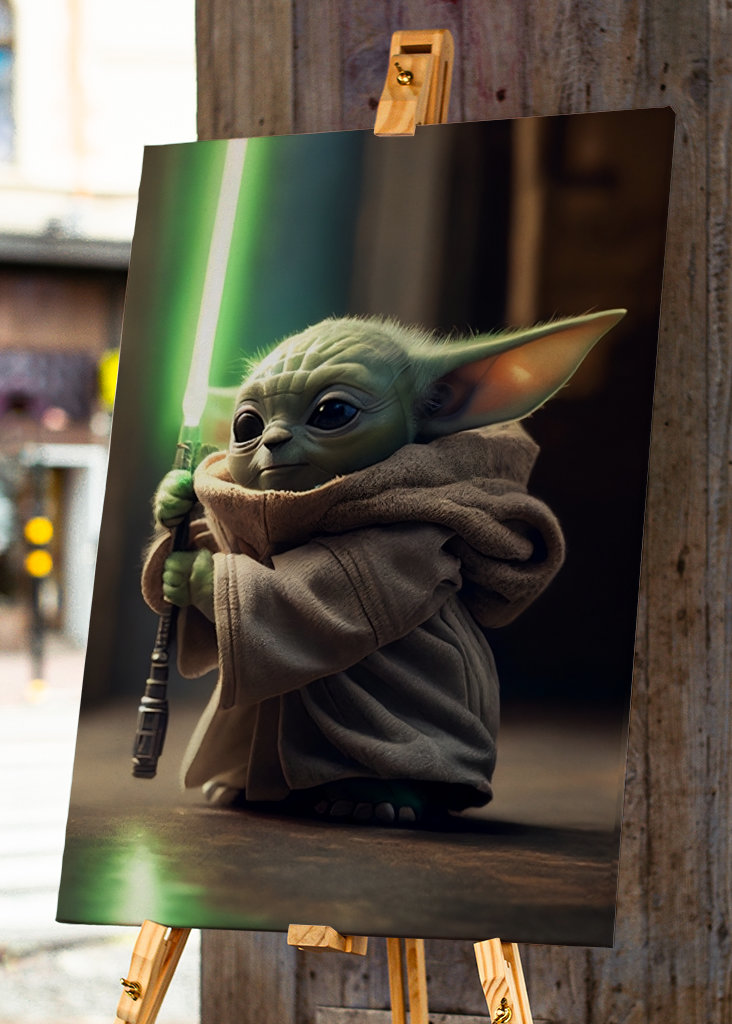 Baby Yoda with Lightsaber