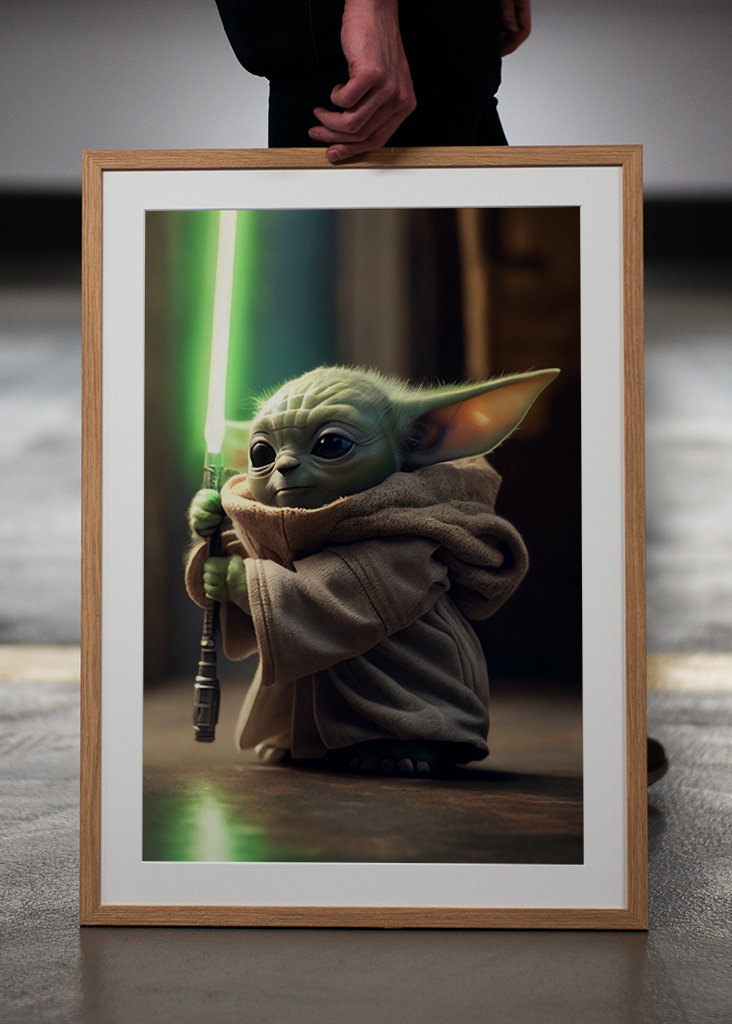 Baby Yoda with Lightsaber