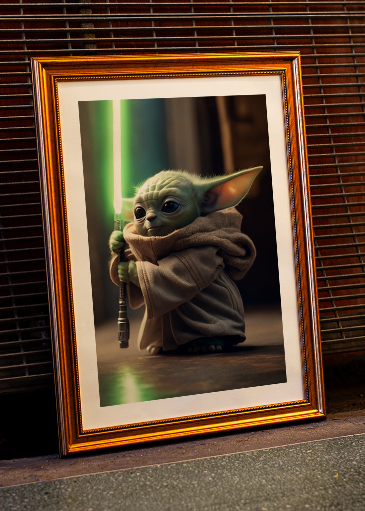 Baby Yoda with Lightsaber