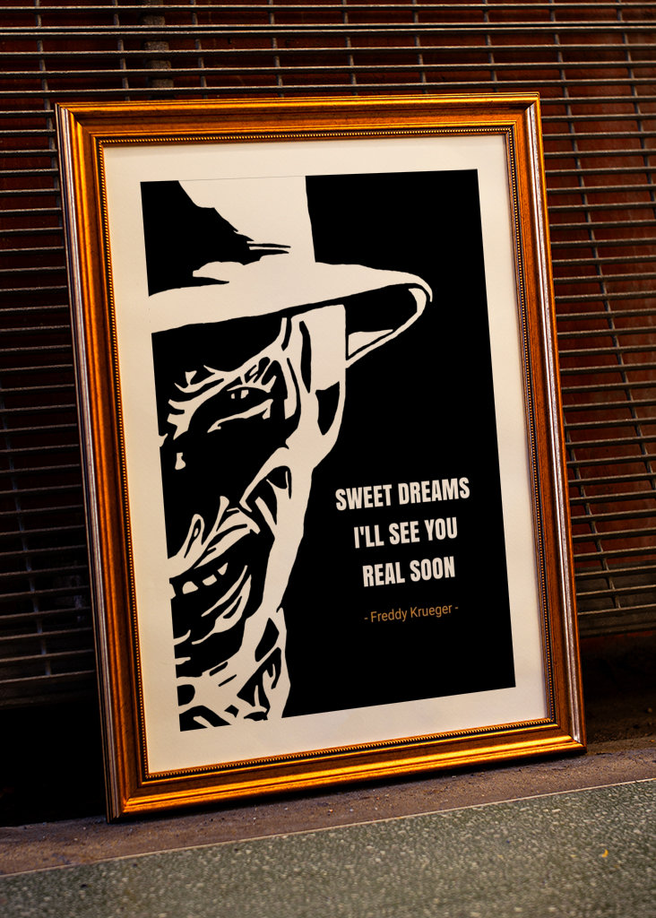 Zitate von Freddy Krueger Poster von YOGA PRASETYA Printler