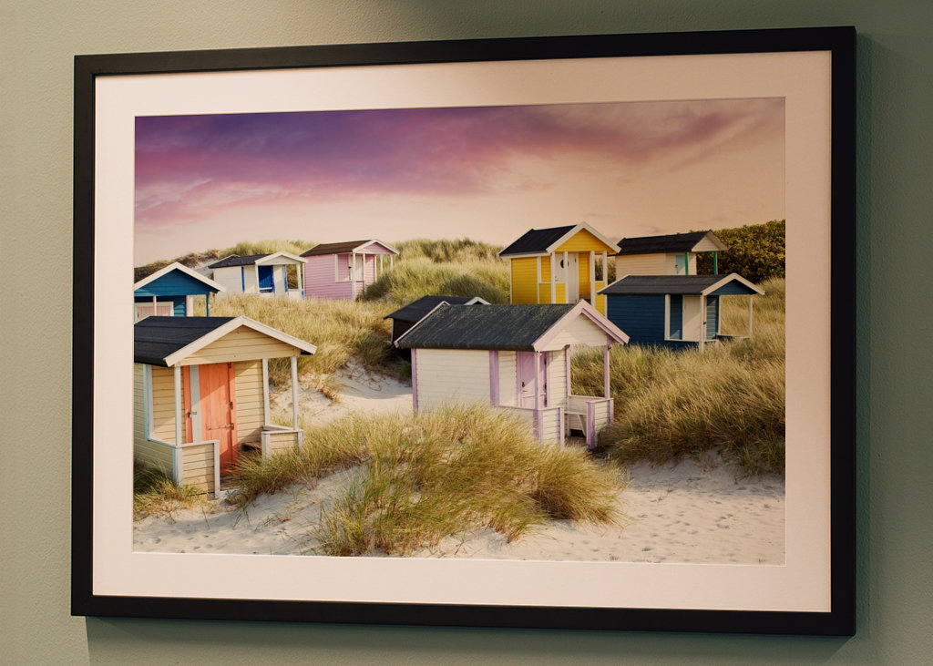 Het strand en de cabana's