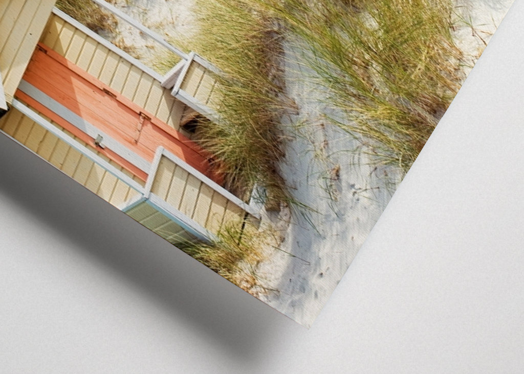 Het strand en de cabana's