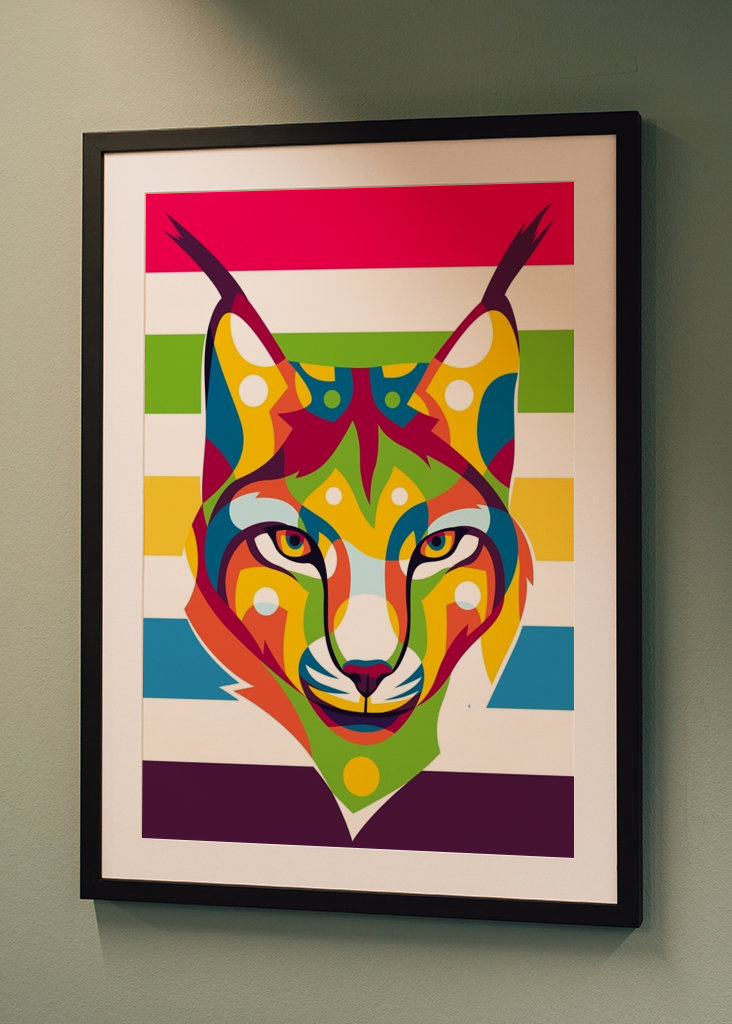 Cabeza de lince en estilo Pop Art