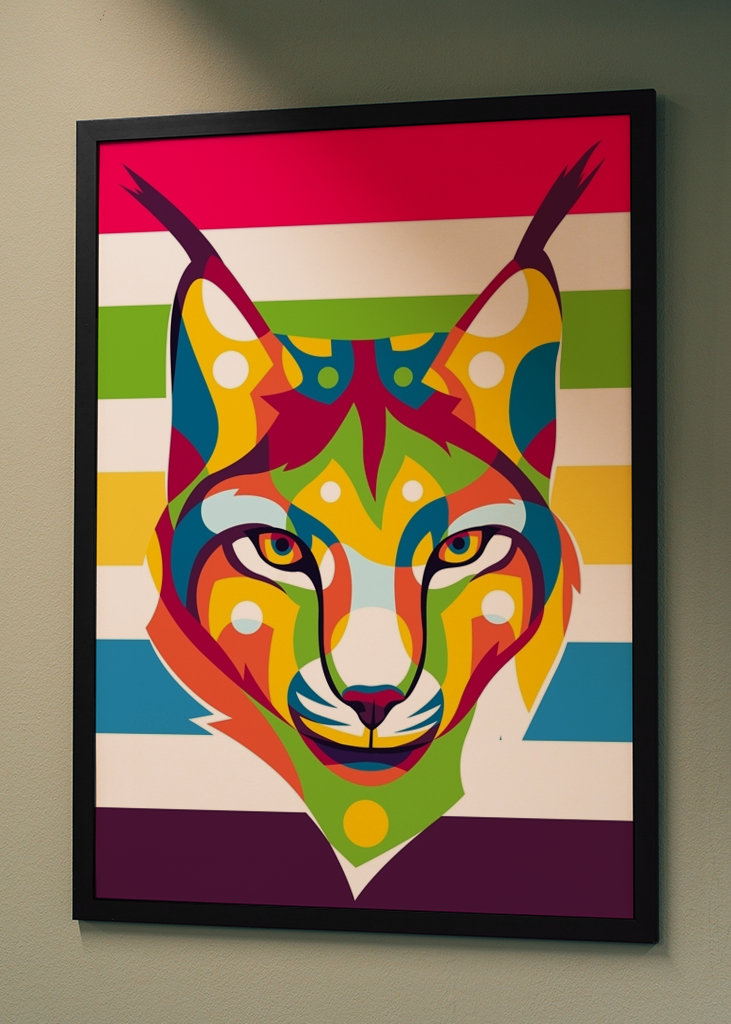 Cabeza de lince en estilo Pop Art
