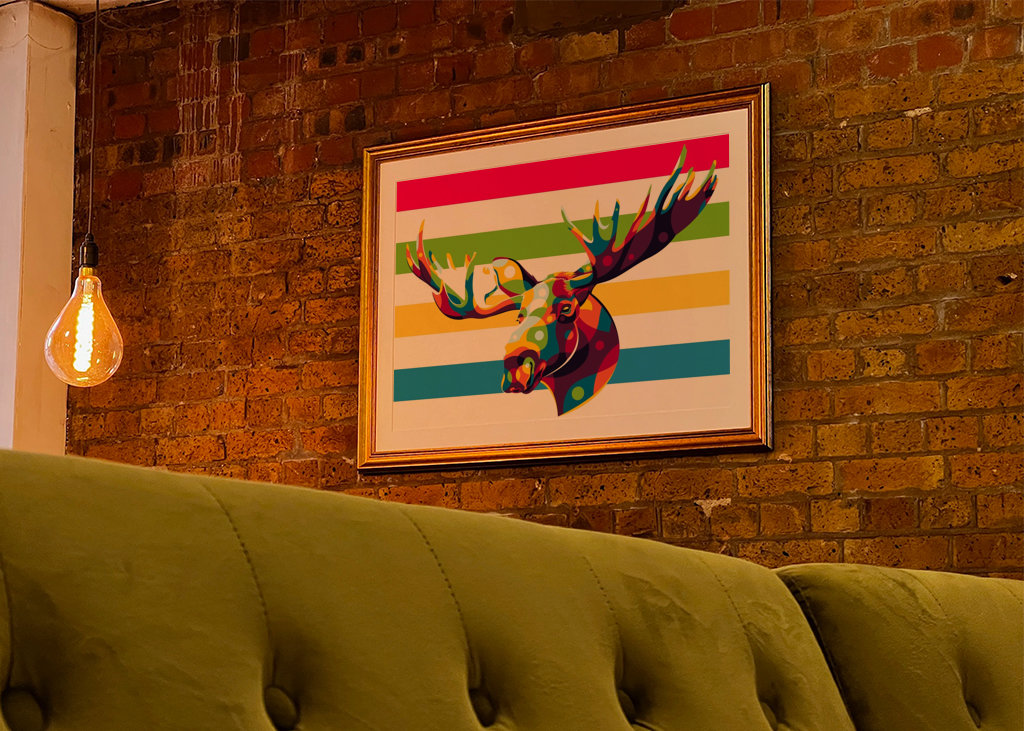 Der wilde Elch in der Pop Art