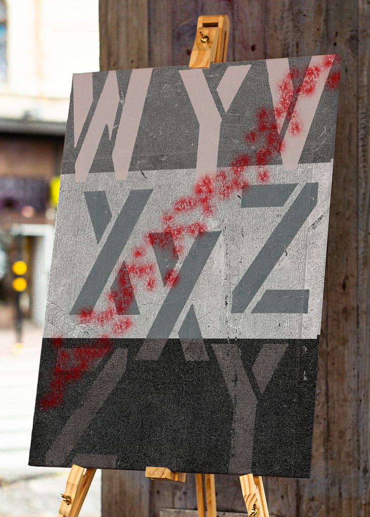 Nápisy a červená barva ve spreji