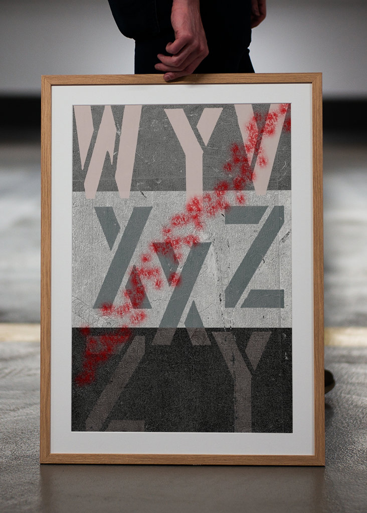 Nápisy a červená barva ve spreji