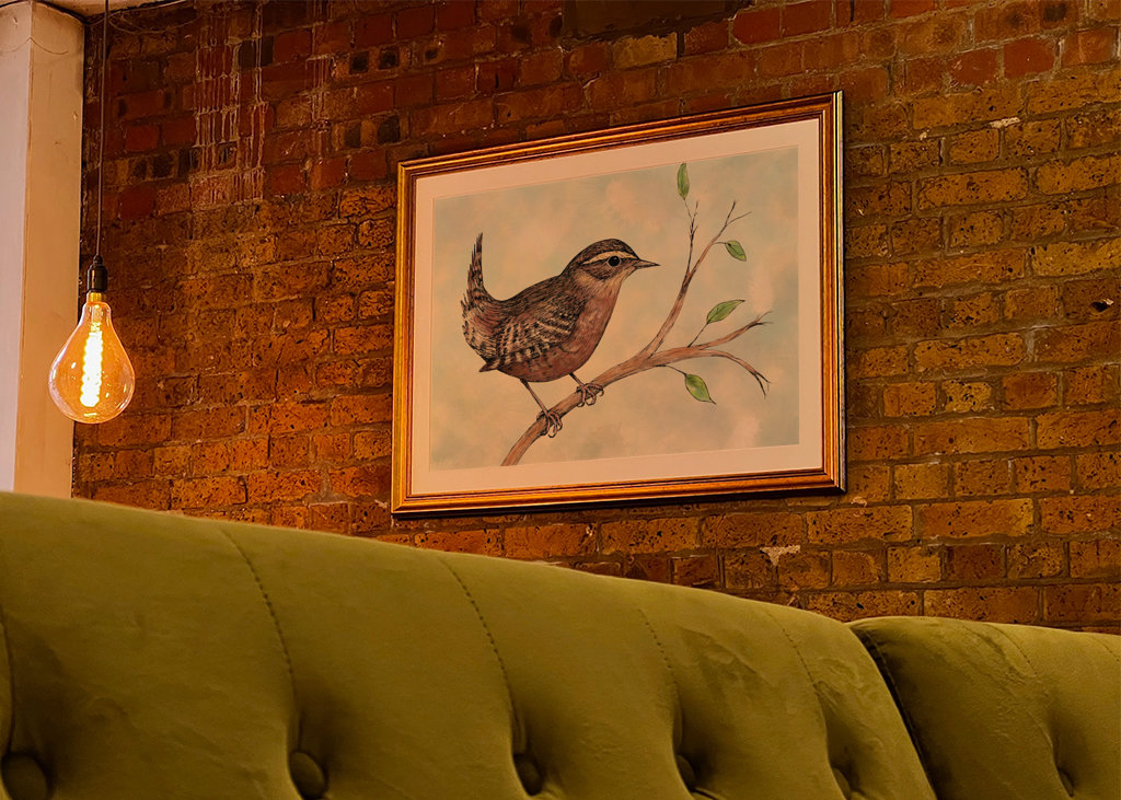 Farbige Tuschezeichnung von 