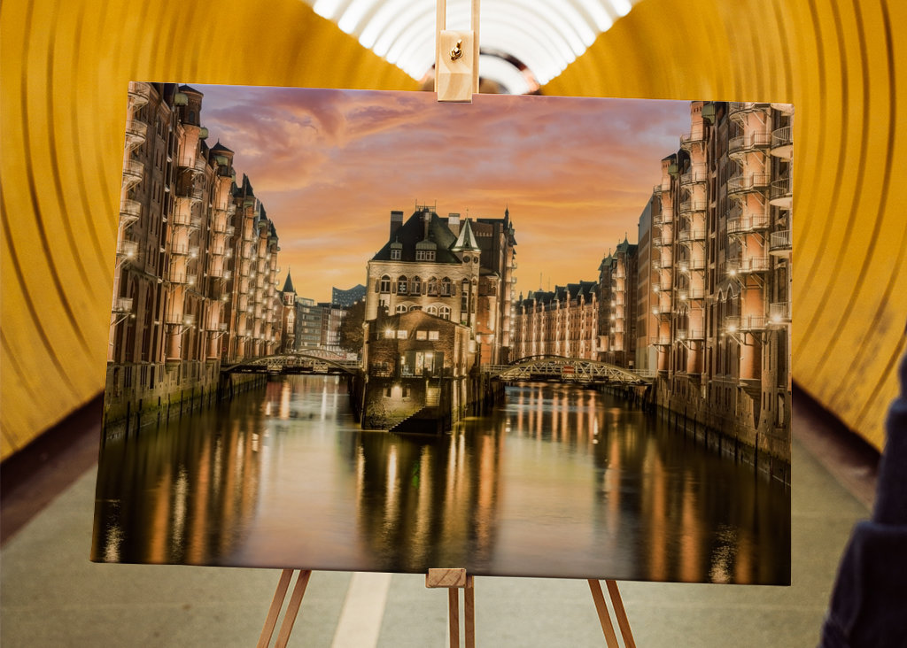 Het kasteel van het water in Hamburg