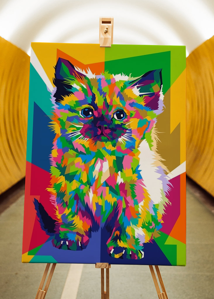 Kočka WPAP Pop Art