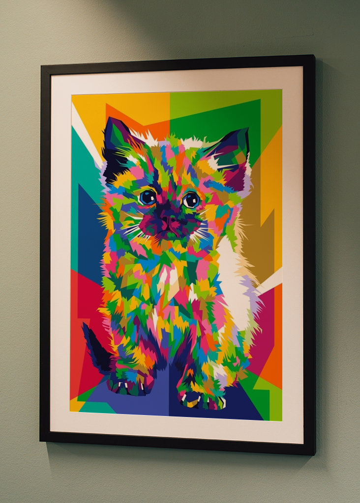 Kočka WPAP Pop Art