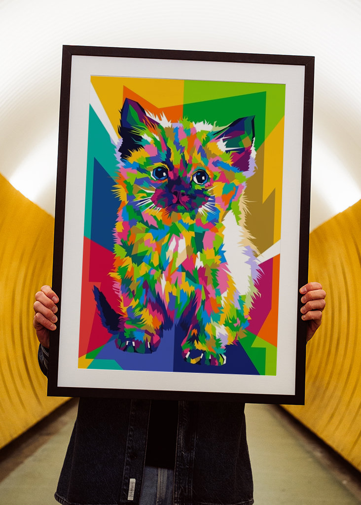 Kočka WPAP Pop Art