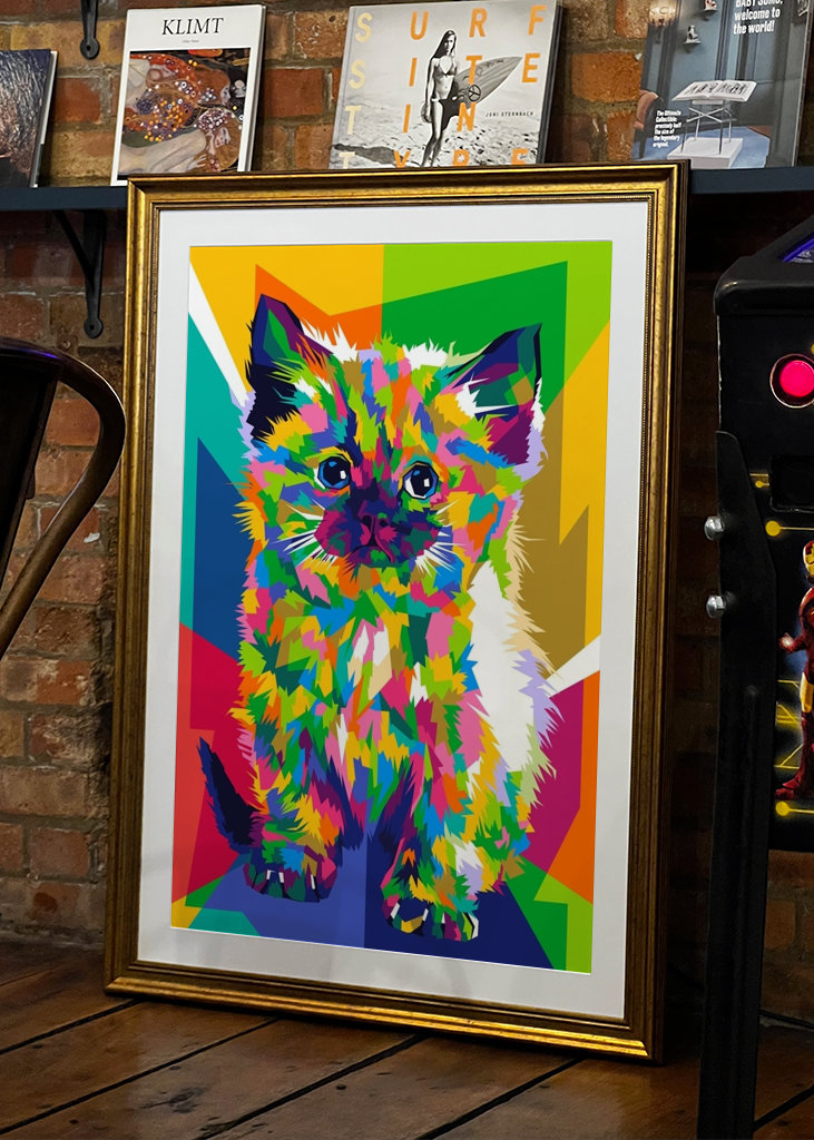 Kočka WPAP Pop Art
