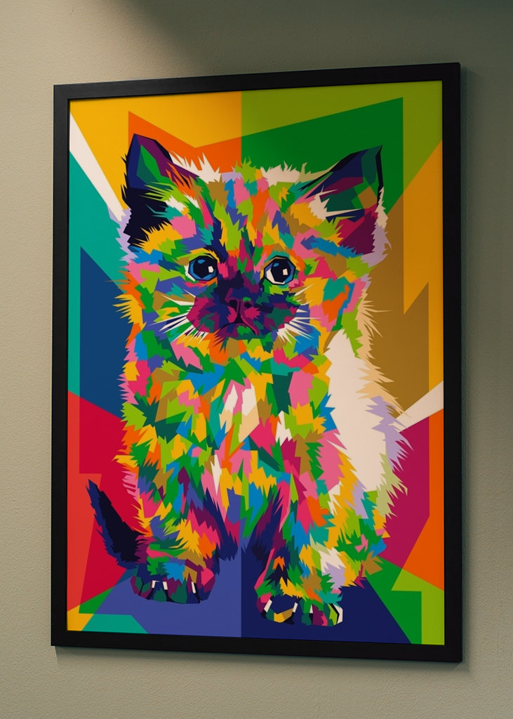 Kočka WPAP Pop Art