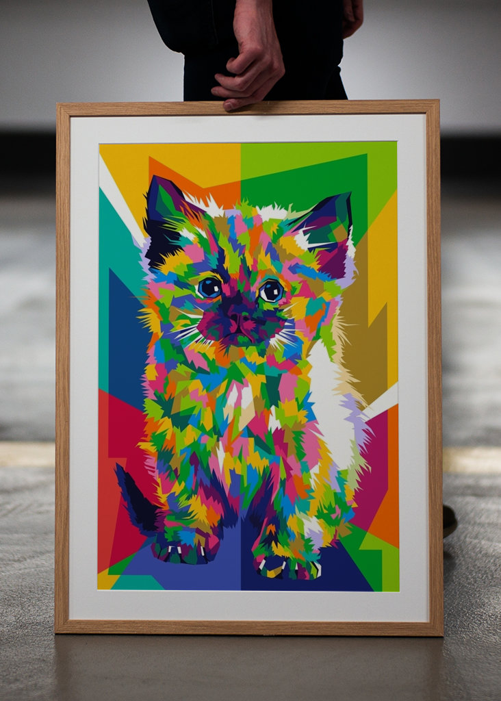 Kočka WPAP Pop Art