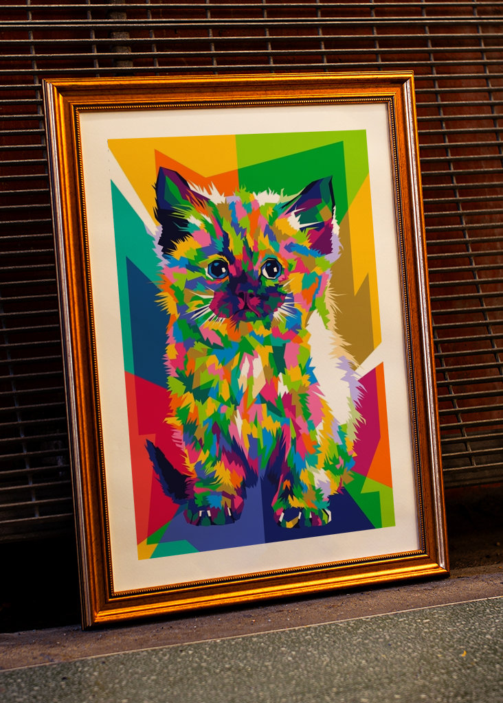 Kočka WPAP Pop Art
