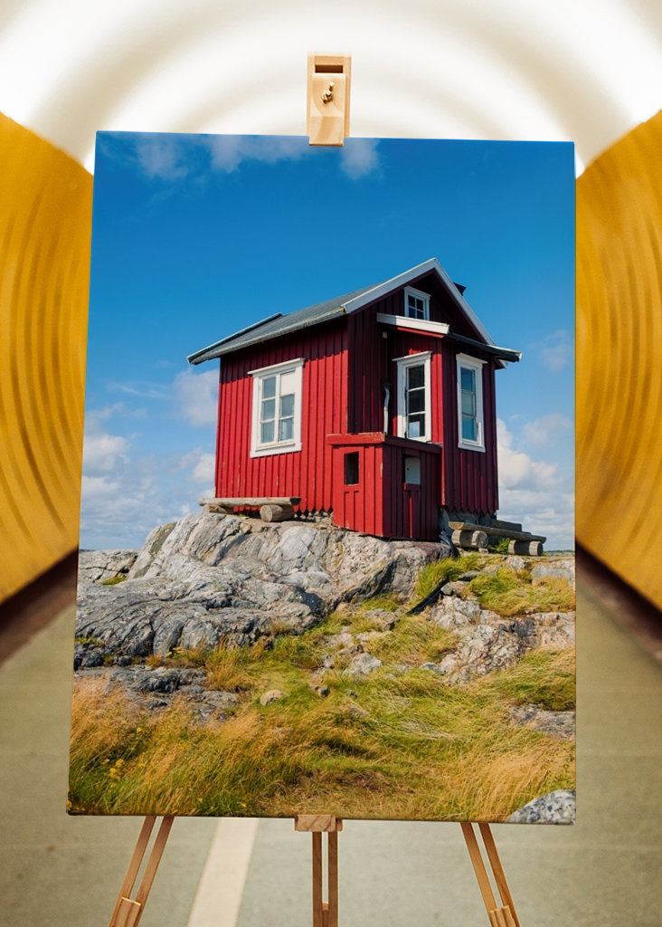 Liten röd svensk stuga