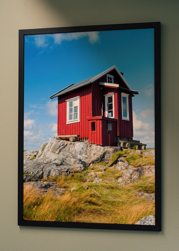 Liten röd svensk stuga