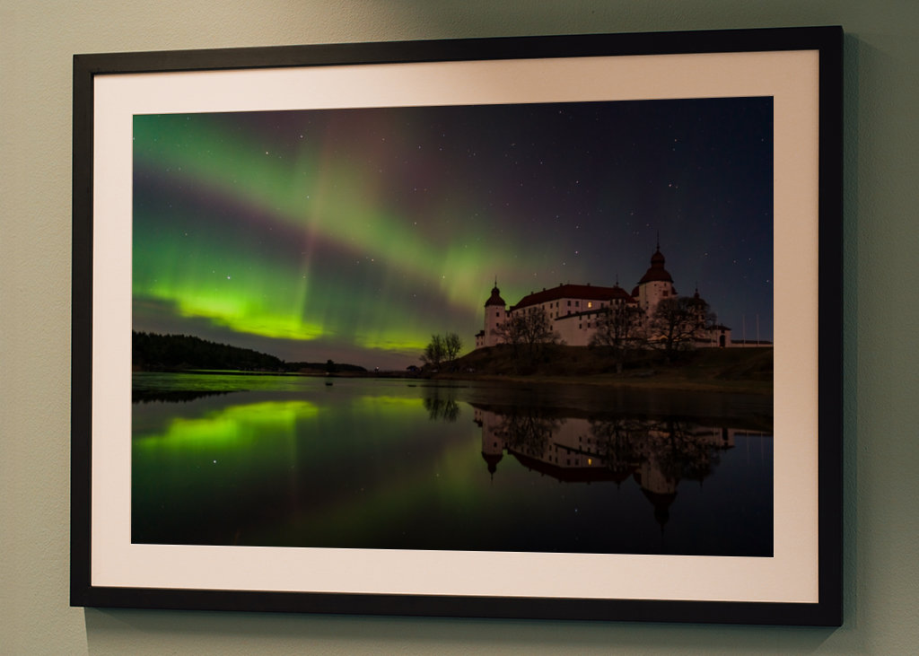 Nordlys bag Läckö Slot