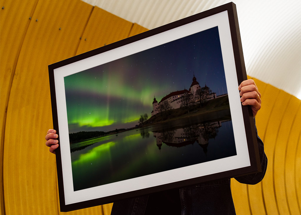 Nordlys bag Läckö Slot