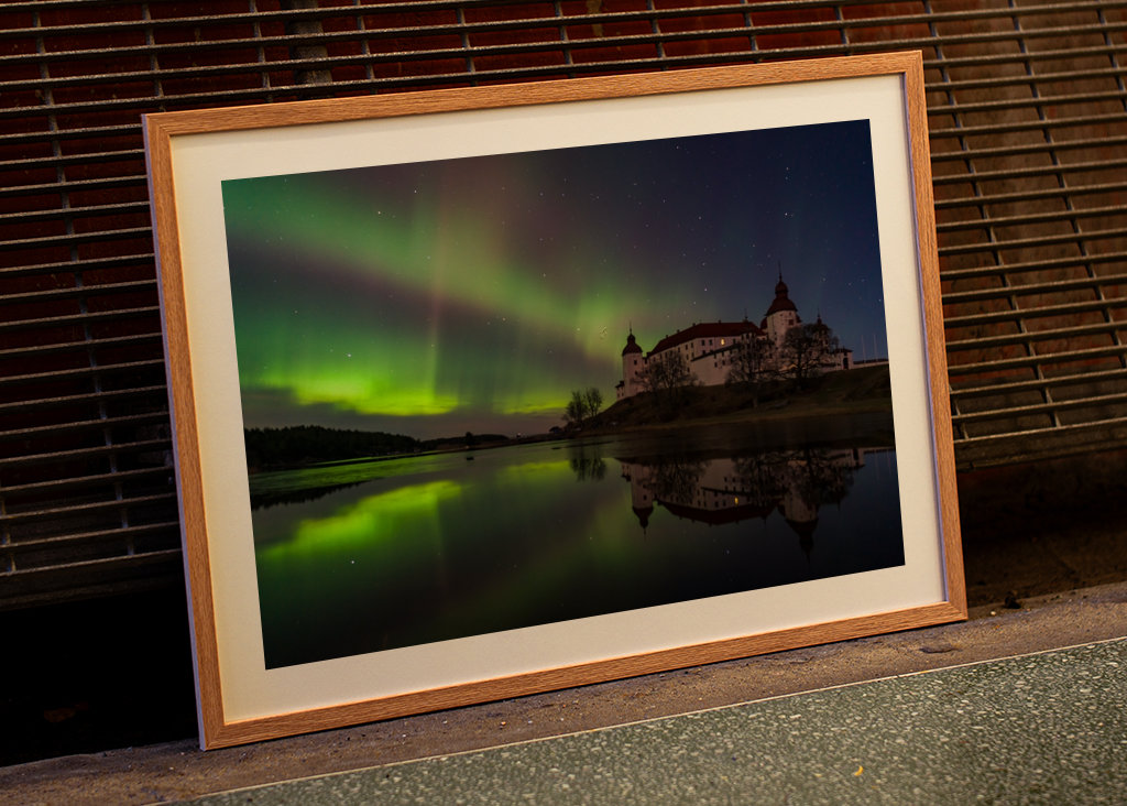 Nordlys bag Läckö Slot