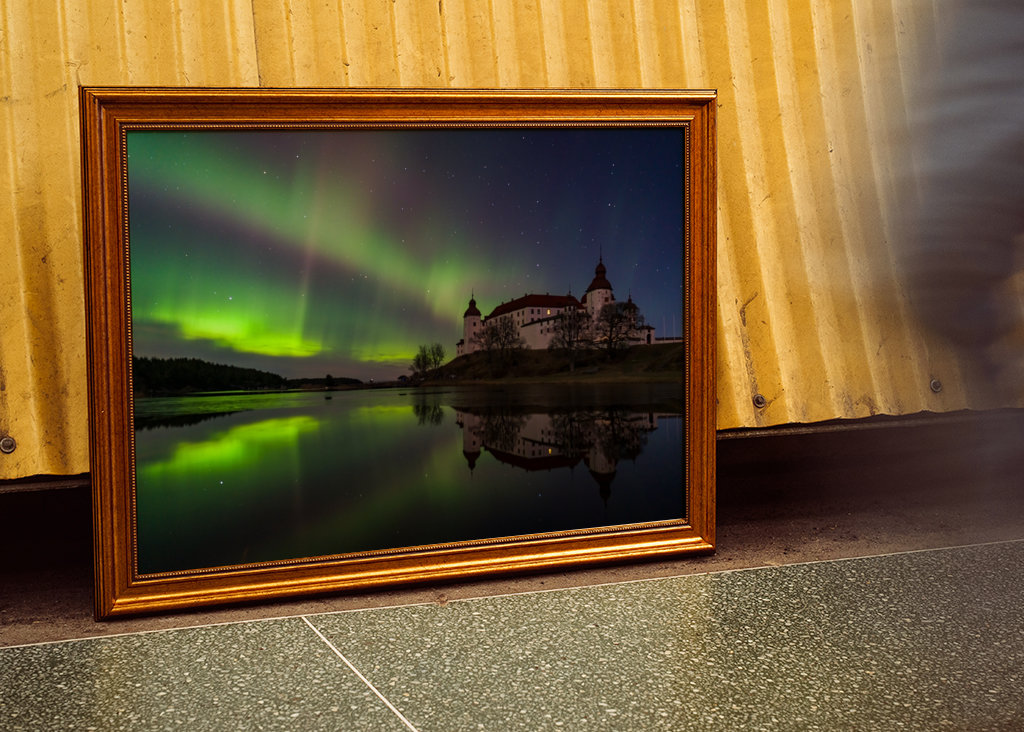 Nordlys bag Läckö Slot