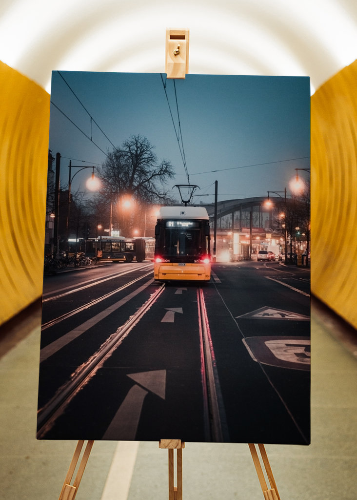 BVG Tram on a foggy morning