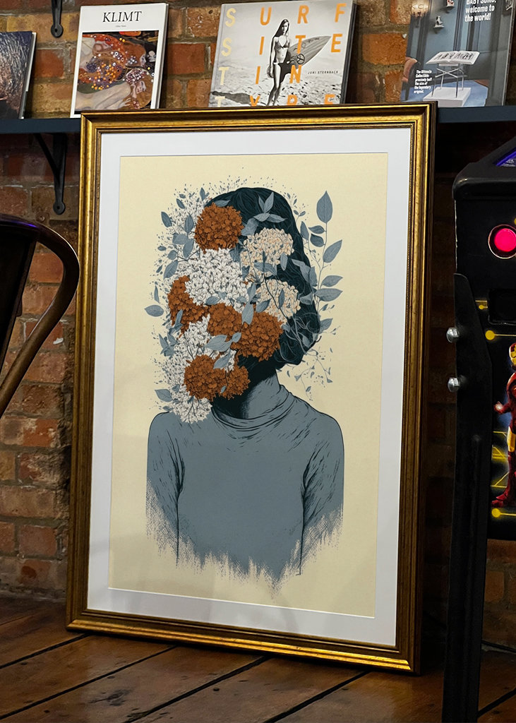 Woman with a flowery face