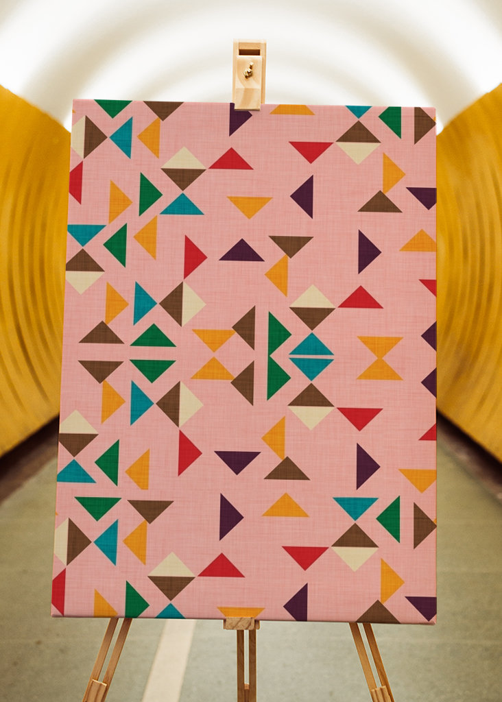  Kelim Dreieck Muster Pink