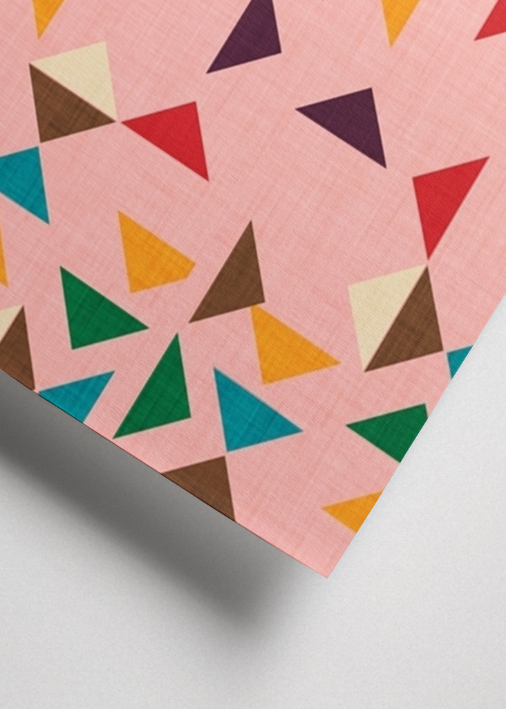  Kelim Dreieck Muster Pink