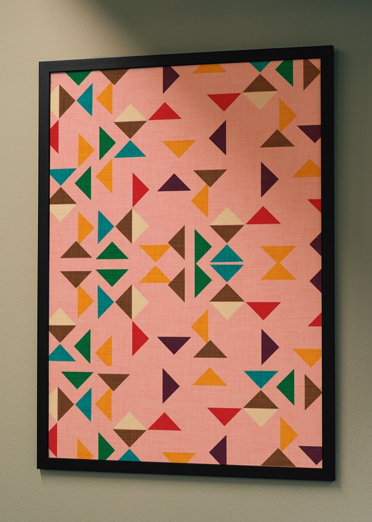  Kelim Dreieck Muster Pink