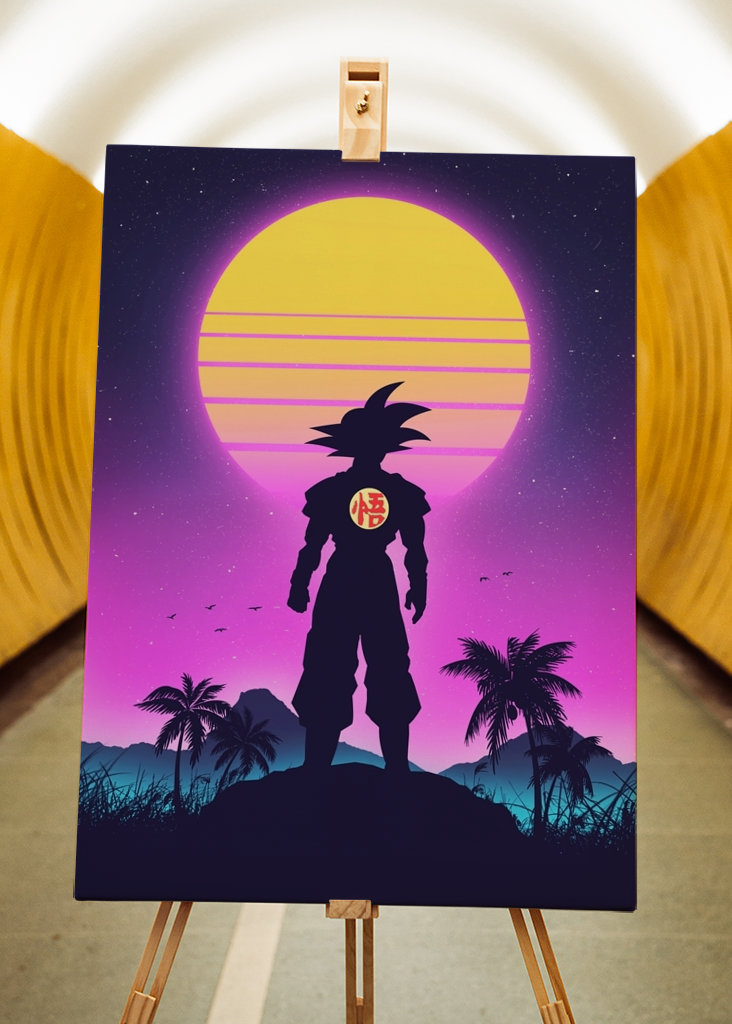 Goku Retro Synthwave Anime