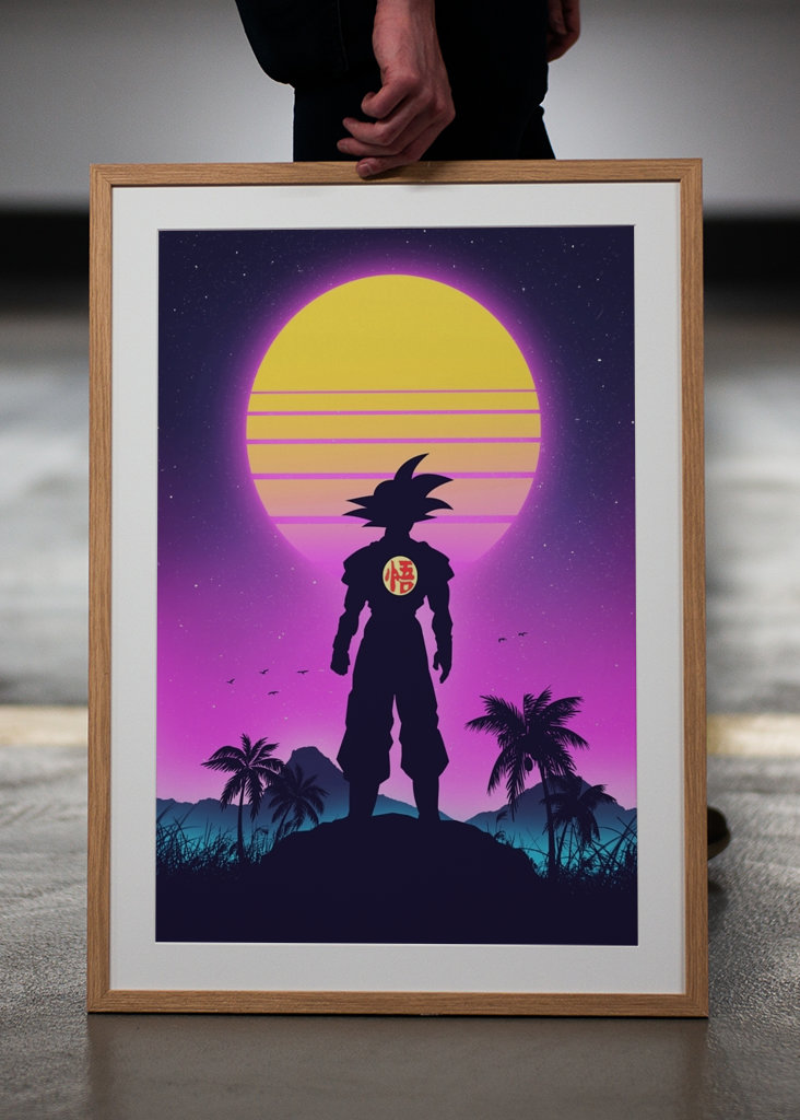 Goku Retro Synthwave Anime