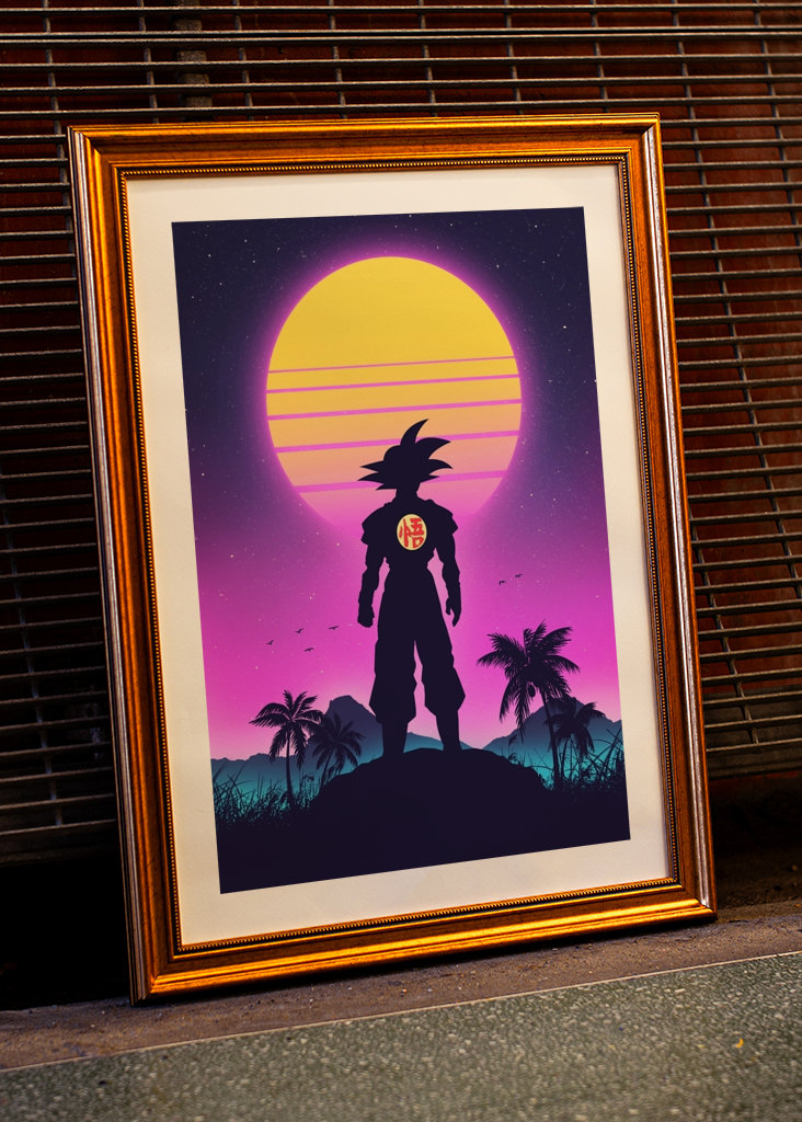 Goku Retro Synthwave Anime