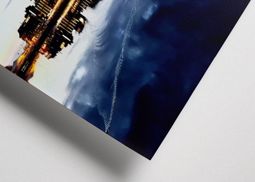 Cidade de Jönköping, noite nublada