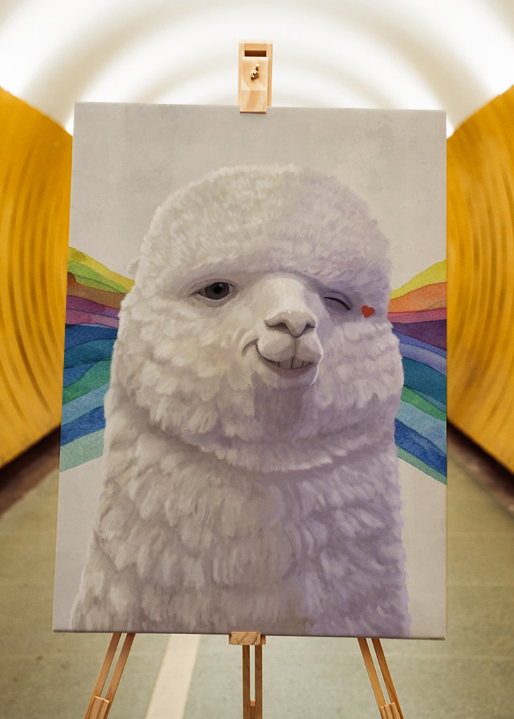 Knipogende Alpaca Meme