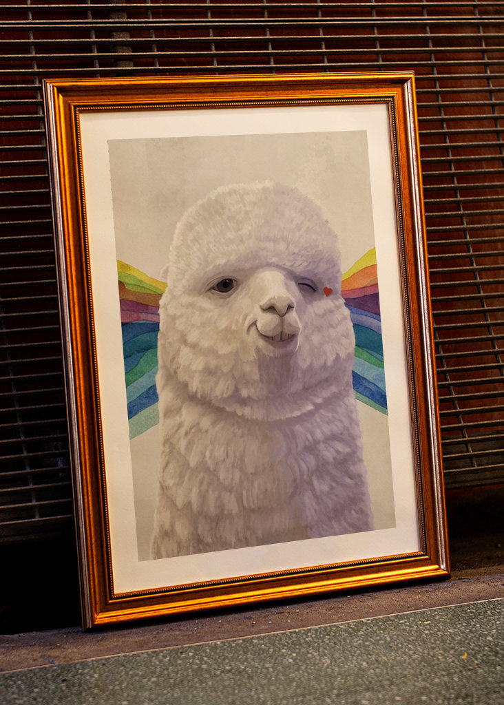 Knipogende Alpaca Meme